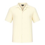 Striped Knit Button-Up // Cream (S)