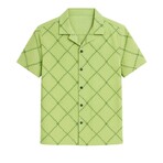 Floral Diamond Embroidered Button-Up // Celedon (S)