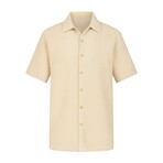 Textured Knit Button-Up // Tan (S)