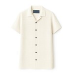 Boxy Fit Floral Eyelet Embroidered Button-Upp // Off White (XL)