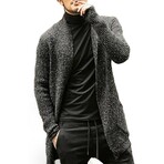 Open-Front Knit Cardigan // Dark Grey (S)