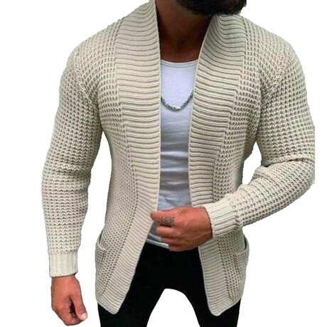 Shawl Collar Knit Cardigan // Apricot (XS)