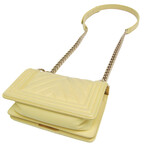 Chanel // Boy Chanel Leather V-Stitch Chain Bag // Yellow // Pre-Owned