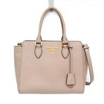 Prada // Saffiano Leather Two-Way Shoulder Bag // Rose-Beige // Pre-Owned
