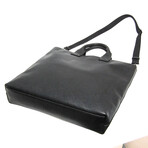 Burberry // Leather Check Tote // Black // Pre-Owned