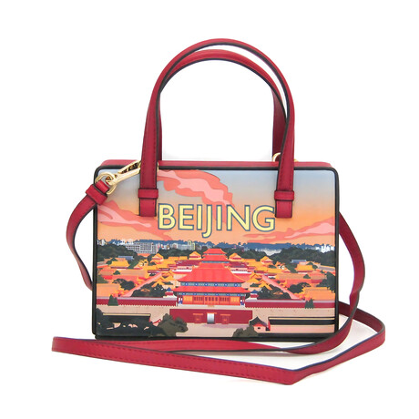 Loewe // Leather Beijing Postal Small Shoulder Bag // Red-Orange + Multi // Pre-Owned