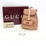 Gucci // GG Canvas + Leather Kids Backpack // Beige + Brown // Pre-Owned