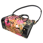 Ferragamo // Nylon + Leather Gancini Bag // Beige + Black + Rose // Pre-Owned