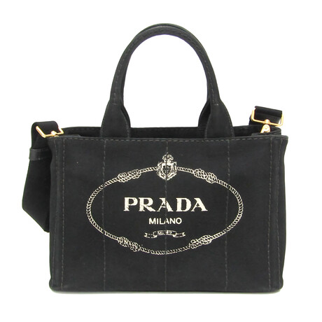 Prada // Denim Canvas Canapa S Tote // Black // Pre-Owned