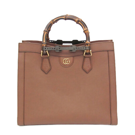 Gucci // Leather + Bamboo Double G Diana Tote // Brown // Pre-Owned