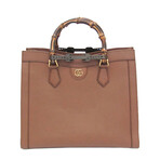 Gucci // Leather + Bamboo Double G Diana Tote // Brown // Pre-Owned