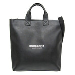 Burberry // Leather Check Tote // Black // Pre-Owned