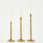 Sofya Gold Taper Candle Holder (8.75"x3.5")