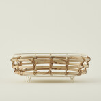 Dawn Round Woven Rattan Basket with Metal Frame