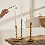 Sofya Gold Taper Candle Holder (8.75"x3.5")