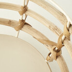 Dawn Round Woven Rattan Basket with Metal Frame