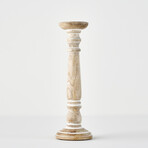 Dora Mango Wood Pillar Candle Holder