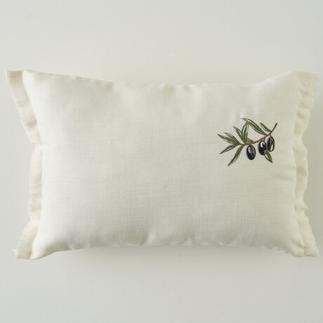 Olive Embroidered Cushion Cover