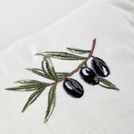 Olive Embroidered Cushion Cover
