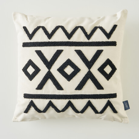 Helena Cotton Punch Embroidered Throw Pillow