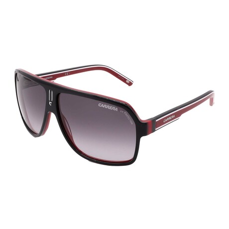 Carrera // Men's // CARR 27-XAV- Aviator Sunglasses //  Black Red +  Grey Gradient