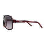 Carrera // Men's // CARR 27-XAV- Aviator Sunglasses //  Black Red +  Grey Gradient