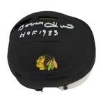 Bobby Hull // Chicago Blackhawks // Signed Black Mini Helmet