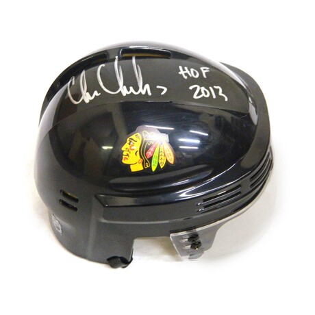 Chris Chelios // Chicago Blackhawks // Signed Black Mini Helmet