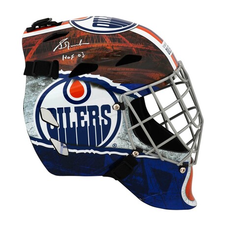 Grant Fuhr // Edmonton Oilers // Signed Franklin Replica Street Goalie Mask