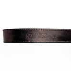 Texas // Caiman & Calf Leather Belt // Black (36)