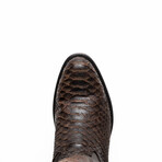 Kansas // Python Leather Western Boots // Brown (7)