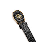 Iowa // Caiman Leather Belt // Black (36)