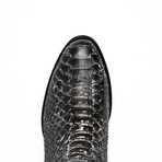 Kansas // Python Leather Western Boots // Stone White (7)