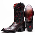 Kansas // Python Leather Western Boots // Blackcherry (7)