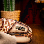 Montana // Caiman & Calf Leather Belt // Stone Orix (36)