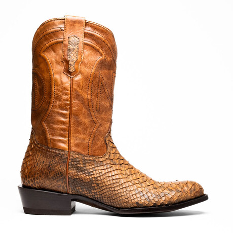 Kansas // Python Leather Western Boots // Cognac (7)