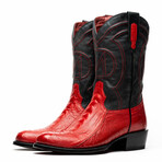 Denver Ostrich Leg Western Boots // Red (10)