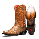 Kansas // Python Leather Western Boots // Cognac (7)