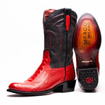 Denver Ostrich Leg Western Boots // Red (10)