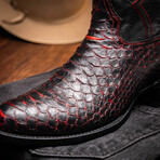 Kansas // Python Leather Western Boots // Blackcherry (7)