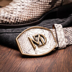 Kansas // Python Leather Western Boots // Natural (7)