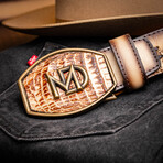Montana // Caiman & Calf Leather Belt // Stone Orix (36)