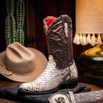 Kansas // Python Leather Western Boots // Natural (7)
