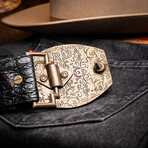 Iowa // Caiman Leather Belt // Black (36)