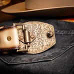 Montana // Caiman & Calf Leather Belt // Stone Orix (36)