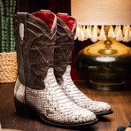 Kansas // Python Leather Western Boots // Natural (7)