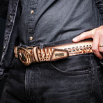 Montana // Caiman & Calf Leather Belt // Stone Orix (36)
