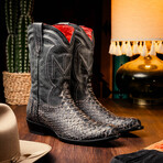 Kansas // Python Leather Western Boots // Stone White (7)