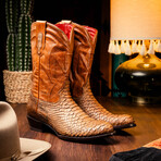 Kansas // Python Leather Western Boots // Cognac (7)