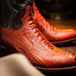 Denver Ostrich Leg Western Boots // Rustic Cognac (10)